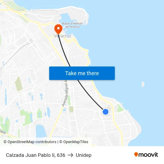 Calzada Juan Pablo Ii, 636 to Unidep map