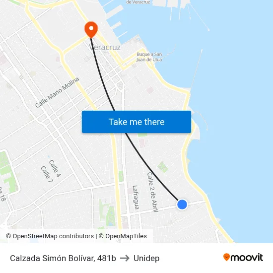 Calzada Simón Bolívar, 481b to Unidep map