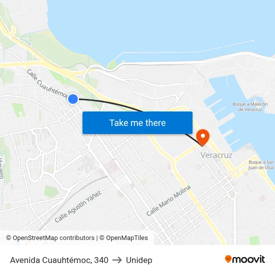 Avenida Cuauhtémoc, 340 to Unidep map