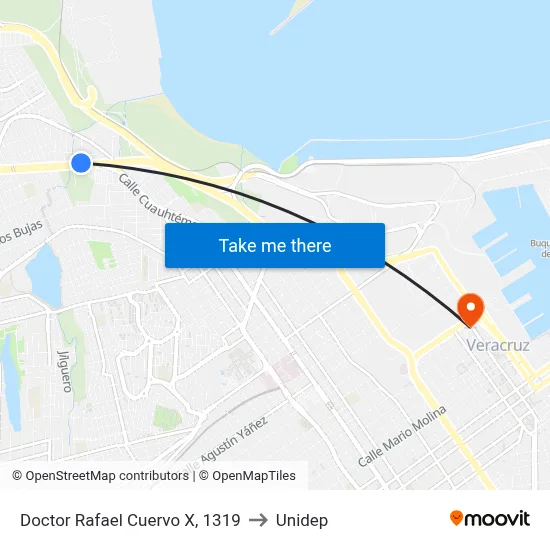 Doctor Rafael Cuervo X, 1319 to Unidep map