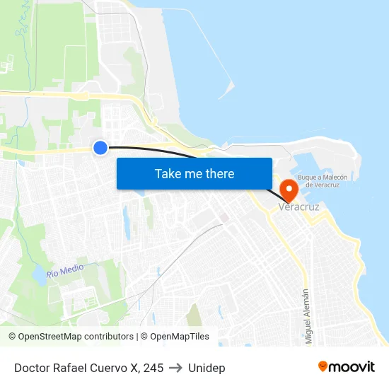 Doctor Rafael Cuervo X, 245 to Unidep map