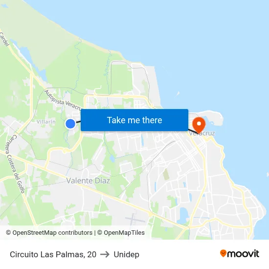Circuito Las Palmas, 20 to Unidep map