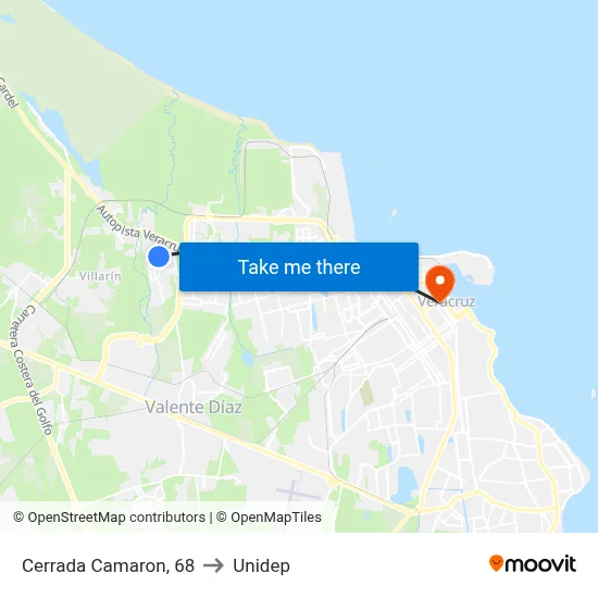 Cerrada Camaron, 68 to Unidep map
