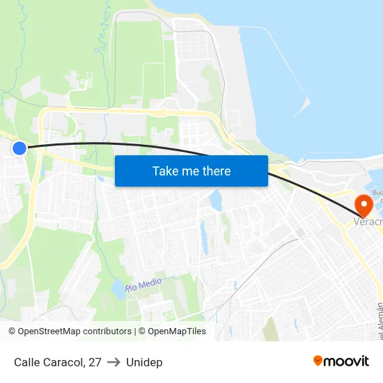 Calle Caracol, 27 to Unidep map