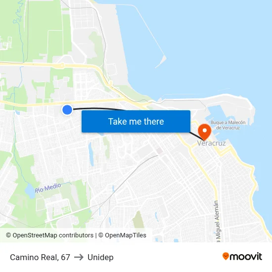 Camino Real, 67 to Unidep map