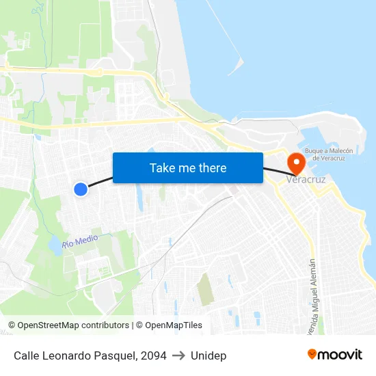 Calle Leonardo Pasquel, 2094 to Unidep map