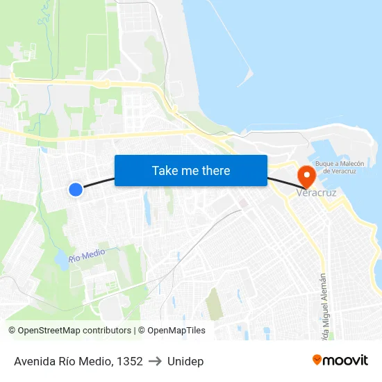 Avenida Río Medio, 1352 to Unidep map