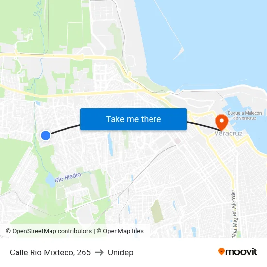 Calle Rio Mixteco, 265 to Unidep map