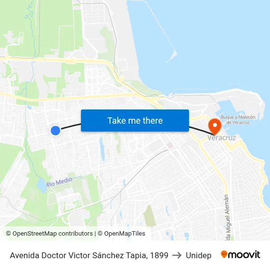 Avenida Doctor Victor Sánchez Tapia, 1899 to Unidep map