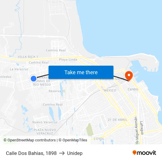 Calle Dos Bahias, 1898 to Unidep map