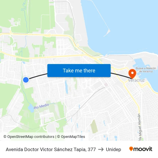 Avenida Doctor Victor Sánchez Tapia, 377 to Unidep map