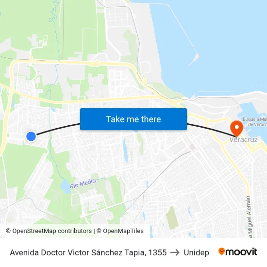 Avenida Doctor Victor Sánchez Tapia, 1355 to Unidep map