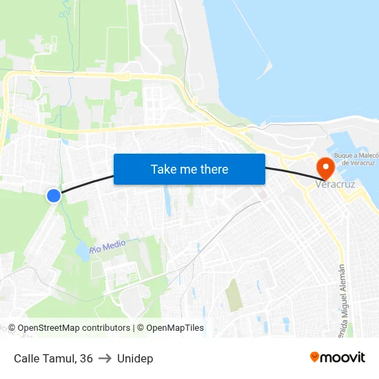 Calle Tamul, 36 to Unidep map