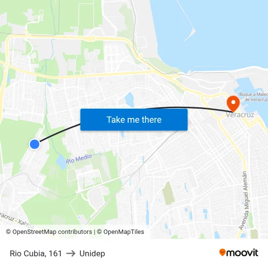 Rio Cubia, 161 to Unidep map