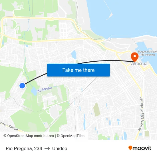 Rio Pregona, 234 to Unidep map