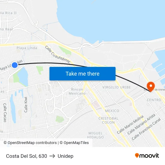 Costa Del Sol, 630 to Unidep map