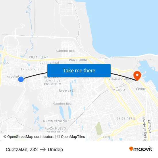 Cuetzalan, 282 to Unidep map