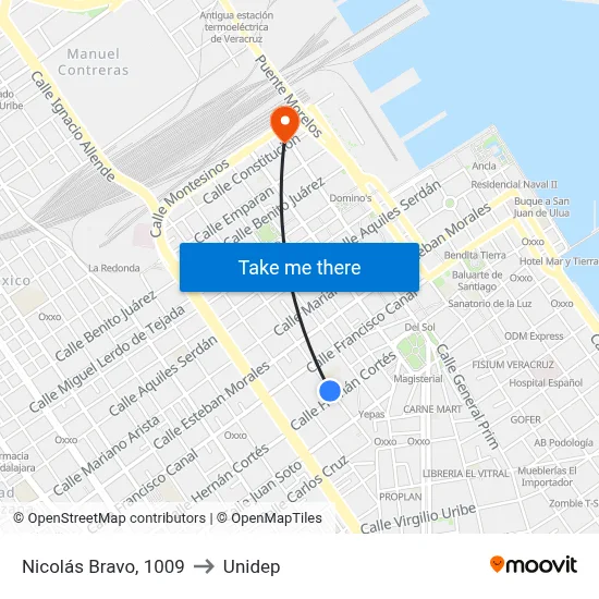 Nicolás Bravo, 1009 to Unidep map