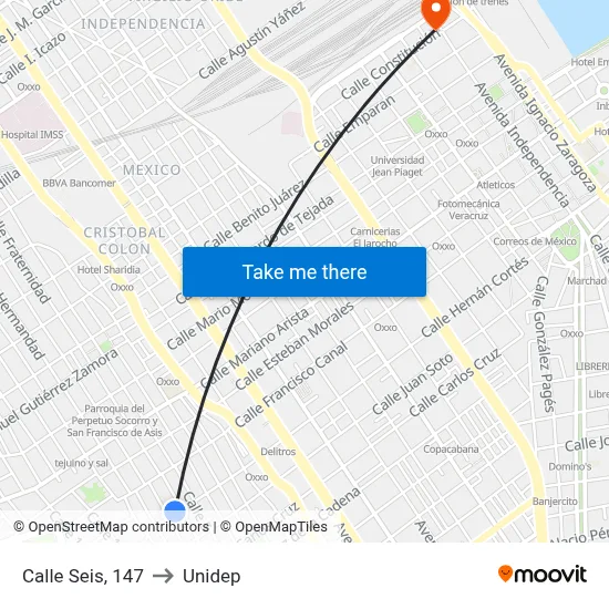 Calle Seis, 147 to Unidep map