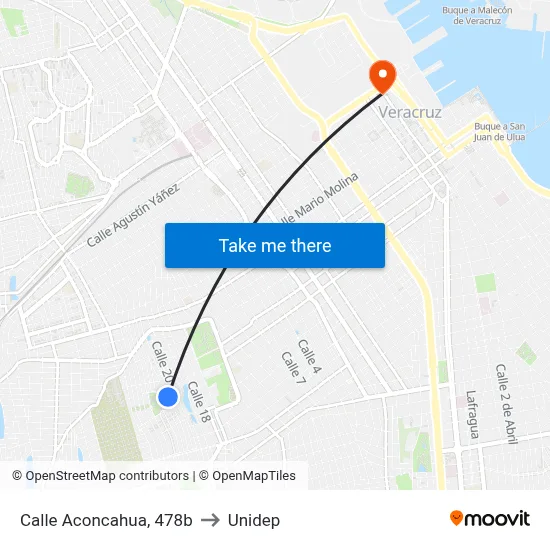 Calle Aconcahua, 478b to Unidep map