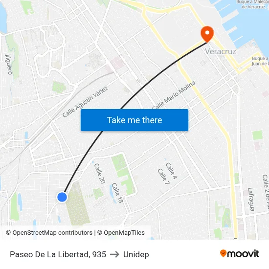Paseo De La Libertad, 935 to Unidep map