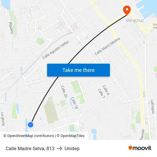 Calle Madre Selva, 813 to Unidep map
