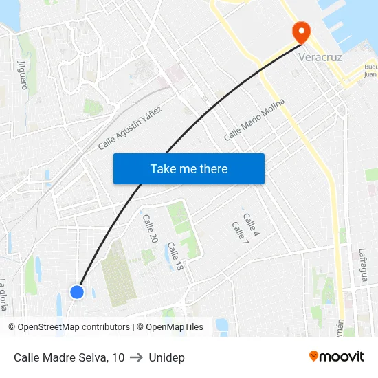 Calle Madre Selva, 10 to Unidep map