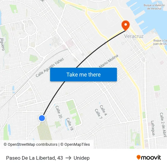 Paseo De La Libertad, 43 to Unidep map