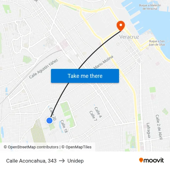 Calle Aconcahua, 343 to Unidep map