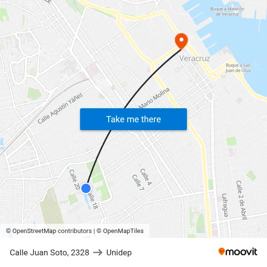 Calle Juan Soto, 2328 to Unidep map