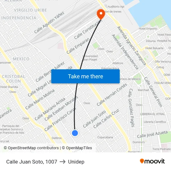 Calle Juan Soto, 1007 to Unidep map