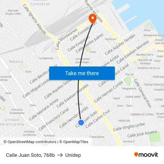 Calle Juan Soto, 768b to Unidep map