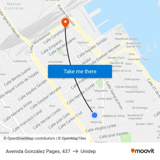 Avenida González Pages, 437 to Unidep map