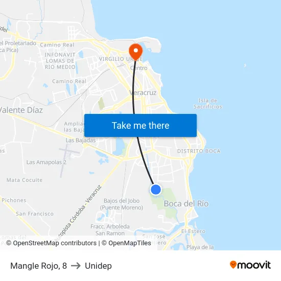 Mangle Rojo, 8 to Unidep map