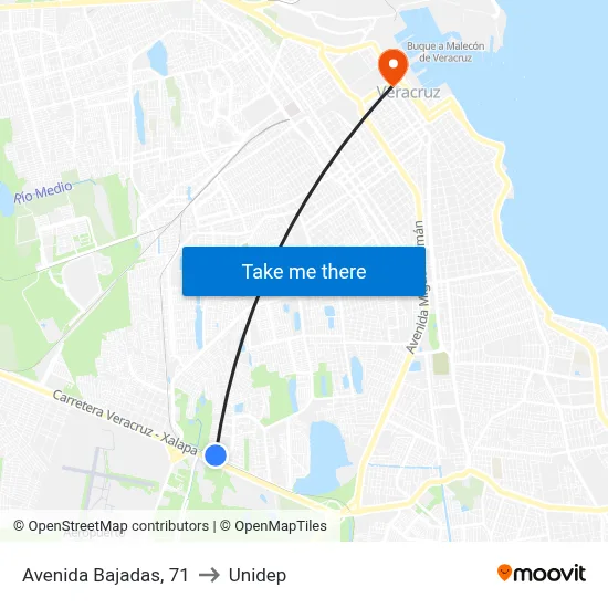 Avenida Bajadas, 71 to Unidep map