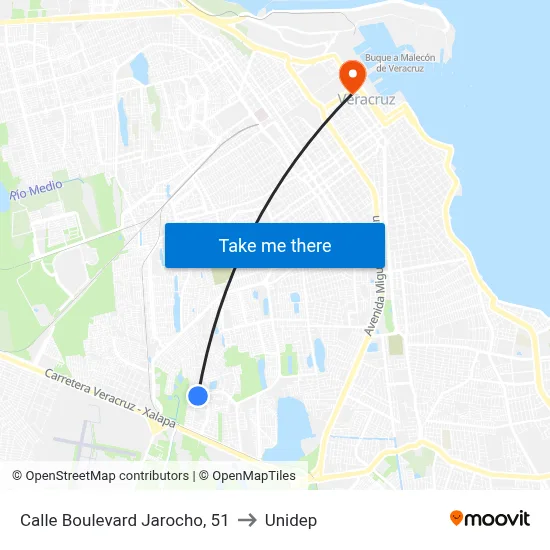 Calle Boulevard Jarocho, 51 to Unidep map