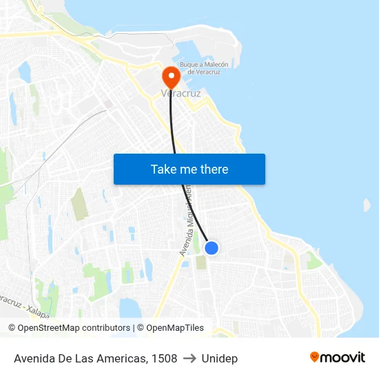 Avenida De Las Americas, 1508 to Unidep map