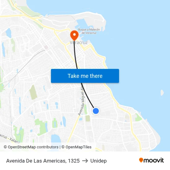 Avenida De Las Americas, 1325 to Unidep map