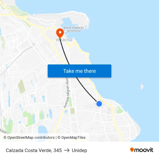 Calzada Costa Verde, 345 to Unidep map