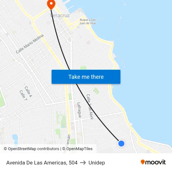 Avenida De Las Americas, 504 to Unidep map