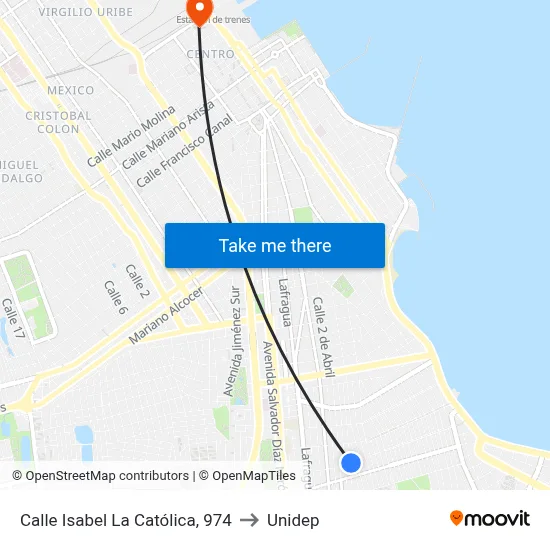 Calle Isabel La Católica, 974 to Unidep map