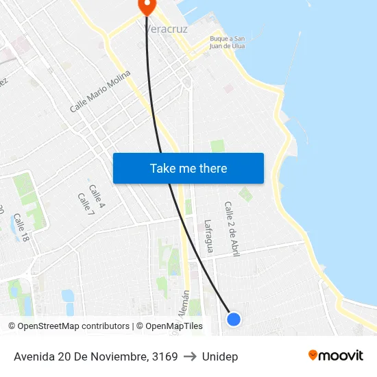 Avenida 20 De Noviembre, 3169 to Unidep map