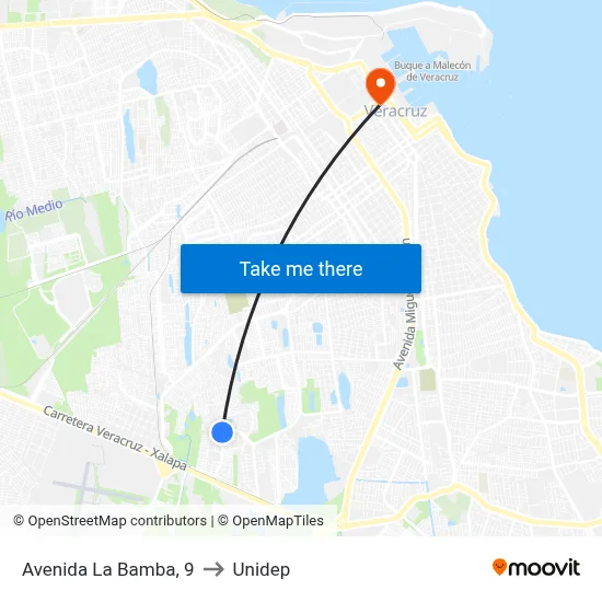 Avenida La Bamba, 9 to Unidep map