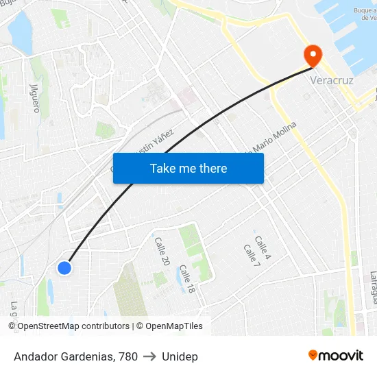 Andador Gardenias, 780 to Unidep map