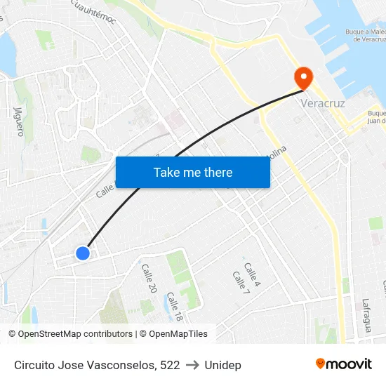 Circuito Jose Vasconselos, 522 to Unidep map