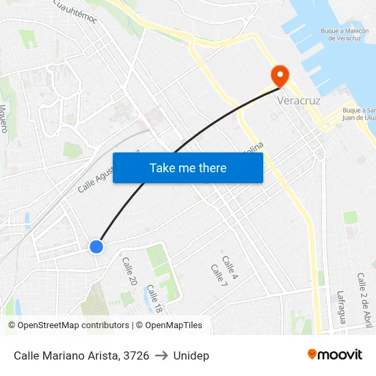 Calle Mariano Arista, 3726 to Unidep map