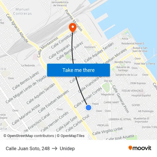 Calle Juan Soto, 248 to Unidep map