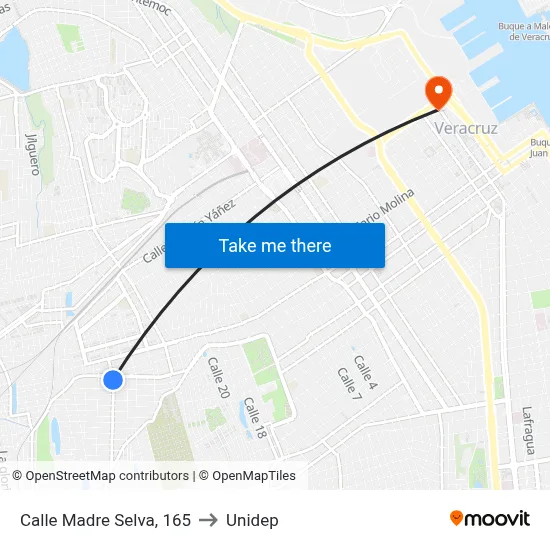 Calle Madre Selva, 165 to Unidep map