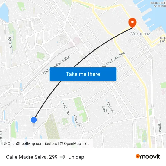 Calle Madre Selva, 299 to Unidep map