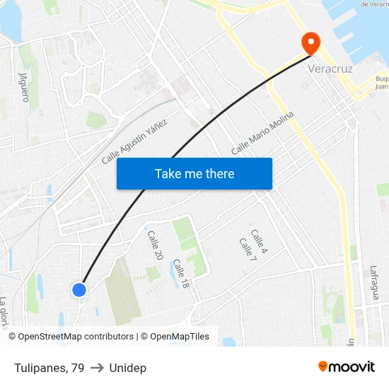 Tulipanes, 79 to Unidep map